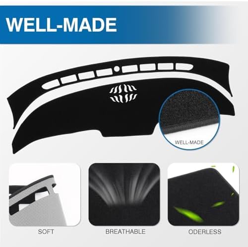 KUST Black Dash Cover for Hyundai Santa Cruz 2022 2023 2024 Polyester Dashboard - Image 4