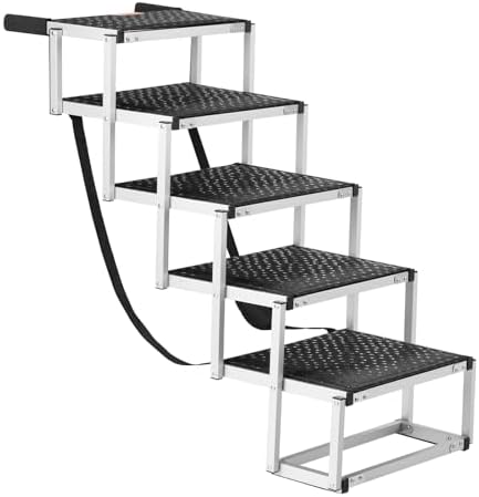 VEVOR 4-Step Dog Car Steps, Folding Dog Ramp - Image 4