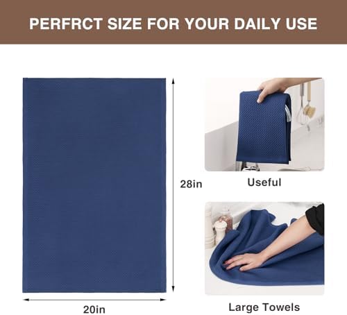 Homaxy 100% Cotton Oversized Waffle Weave Kitchen Towels 6-Pack - Image 3