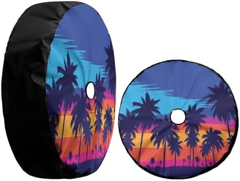 Palm Tree Tropical Sunset 3 Spare Tire Cover - Image 3