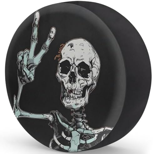 Rv Spare Tire Cover Wheel Halloween Goth Skeleton Skull Tire Covers Wheel - Image 2