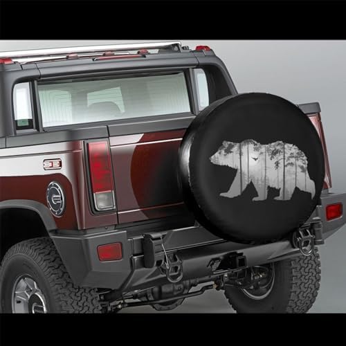 Bear Forest Mist Landscape Spare Tire Cover Camping Tire Wheel Covers - Image 2