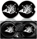 2Pack Reflective Compass Mountain Car Cup Holder Coaster Neoprene Coasters by YGQZYYQ