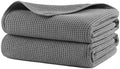 POLYTE 380 GSM Poly Blend Microfiber Quick Dry Waffle Bath Towel, 30x60 in by Polyte