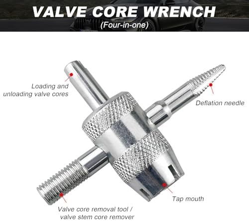 DXNQ 4-Way Valve Core Tool Tire Valve Tools, 4-in-1 Tyre Valve Core Tool Tire - Image 3