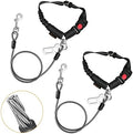 Chew Proof Dog Car Seat Belt, 2 in 1 Steel Cable Dog Car Accessories Headrest by CHZUOBER