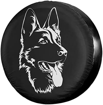 Black German Shepherd Spare Tire Cover Dust-Proof Wheel Tire Cover Fit Trailer by Foruidea