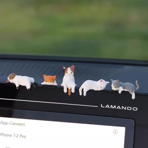 12 Pcs Cute Cat Car Accessories Funny Resin Cat Figurines - Image 3