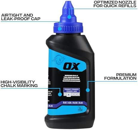 OX Blue Chalk Line Powder 8oz - Image 2