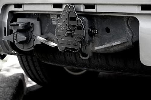 American Black Flag K9 Dog Paw Print Metal Trailer Hitch Cover - Image 4