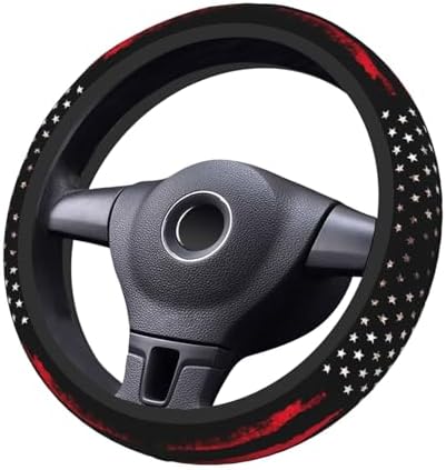 KARREAL Red Black American Flag Elastic Steering Wheel Cover - Image 2