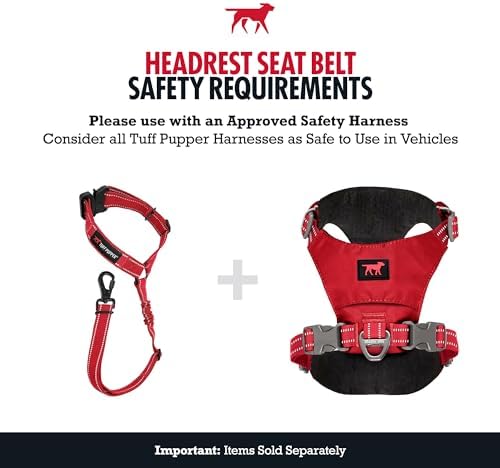Tuff Pupper Dog Seat Belt for Car Headrest | Adjustable Length Dog Car Harness - Image 5