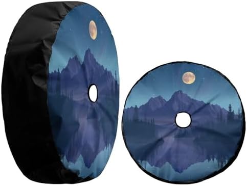 Mountain Scenery at Night Spare Tire Cover - Image 3
