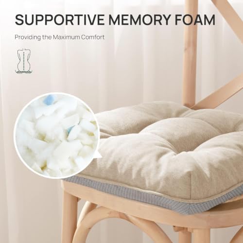 Love's cabin Memory Foam Chair Cushions Set of 4, Outdoor/Indoor Chair Pads - Image 3