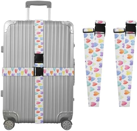 Hearts Pastel Rainbow Luggage Straps by Unknown