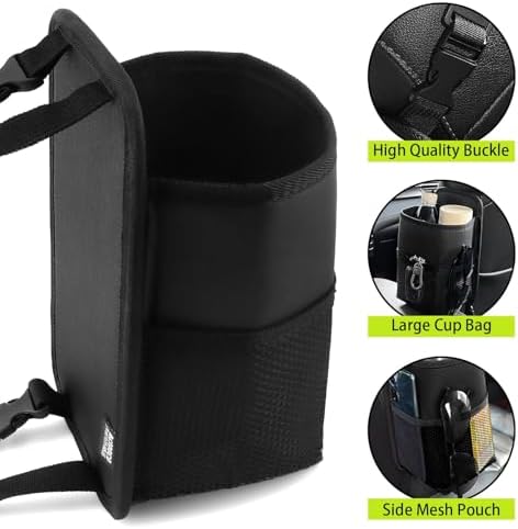 Car Seat Side Storage Bag, Cup Holder & Mesh Pocket Organizer - Image 4