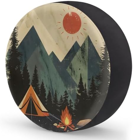 Rv Spare Tire Cover Wheel Mountain Forest Tree Sun Tire Covers Wheel Protectors - Image 2