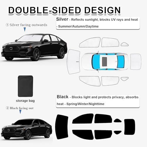 KMF Thicken Sun Shades for Honda Accord 2023-2025 2026 Accessories Full Car - Image 5