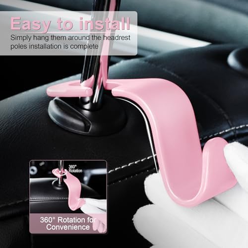 LivTee Car Seat Headrest Hook, Auto Seat Hook Hangers Storage Organizer - Image 4