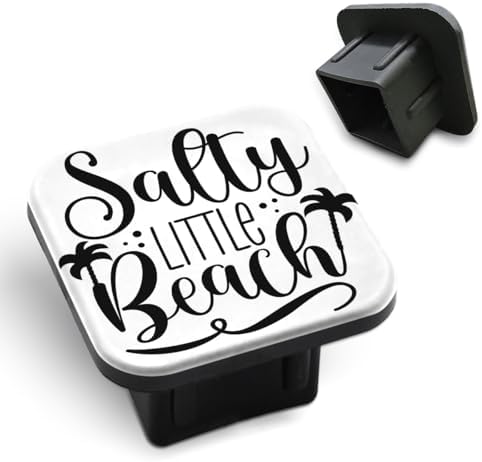 Travel Trailer Hitch Receiver Cover Cap Salty Little Beach Word Happy Slogan by Unknown