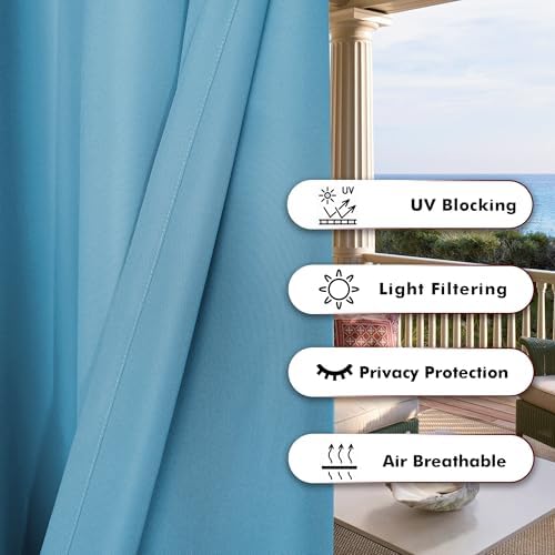 BONZER Outdoor Curtains for Patio Waterproof Thick - Image 4