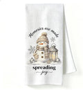 Cozy Holiday Kitchen Towel, Winter Snowman Dish Towel by Unknown