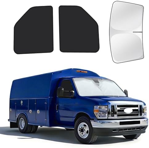 for Ford E-Series 1992-2026 Windshield & Side Window Sun Shade 3Pcs by MakeLifeBetter