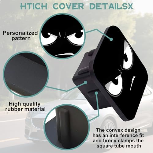 Trailer Hitch Cover, Angry Eyes Tow Hitch Cover - Image 4