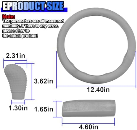 3PCS Silicone Car Steering Wheel Cover Set, Anti-Slip Car Steering Wheel & - Image 2