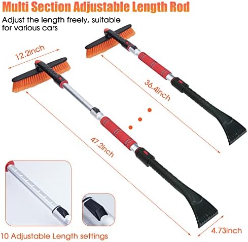 FOVAL 47.2" Extendable Snow Brush and Wider Ice Scraper - Image 5