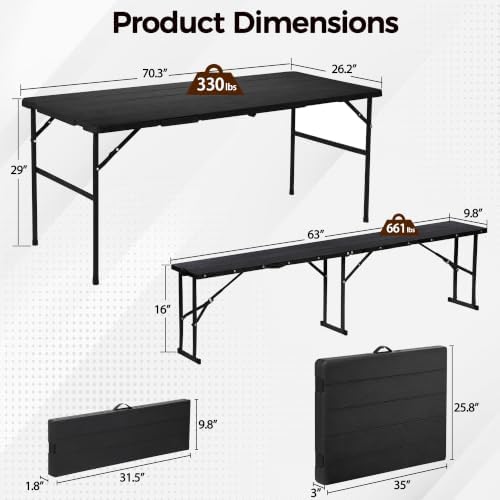 ZENY Folding Picnic Table Set - Image 2