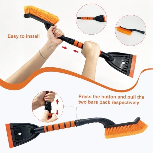 27" Car Snow Brush and Ice Scraper 2 Pack, Detachable Snow Removal Tool - Image 6
