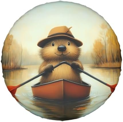 Funny Beaver Universal Spare Tire Cover, 16 Inch, Cute Waterproof Polyester by Unknown