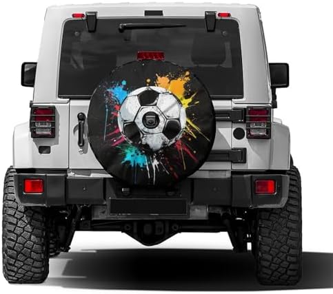 Soccer Ball Paint Spare Tire Cover by Foruidea