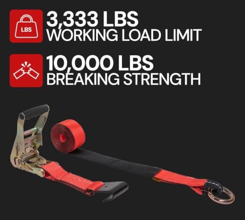 Mytee Products 4 Pack 2" x 120" Car Tie Down Straps - Image 3