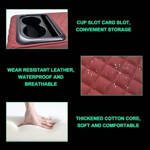 Car Center Console Armrest Pillow, Memory Foam Auto Armrest Box Cover - Image 3
