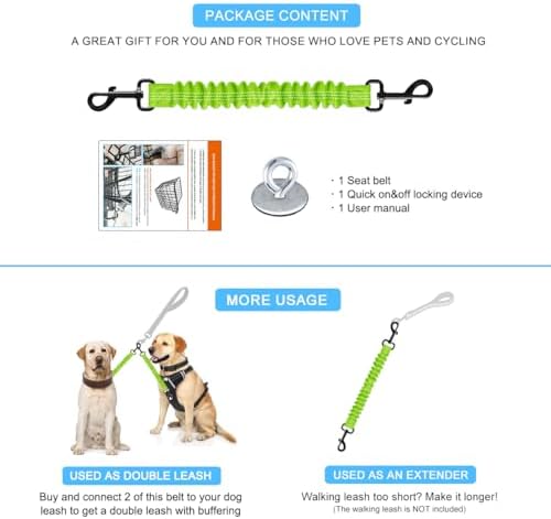 Dog Seat Belt for Bike Basket, Shock Absorbing Lead Bicycle Safety Leash - Image 7
