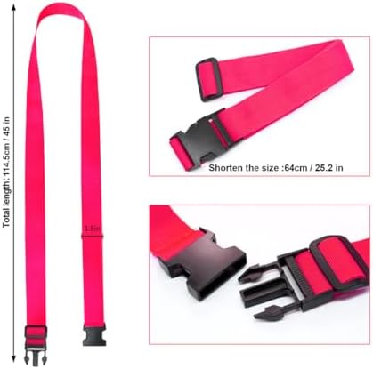 4 Pack Luggage Straps for Carry On Bag Multiple Suitcases, Hot Pink - Image 3