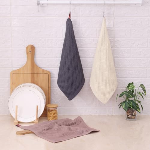 Kitinjoy 100% Cotton Waffle 6-Pack Kitchen Towels, Mixed Color - Image 6
