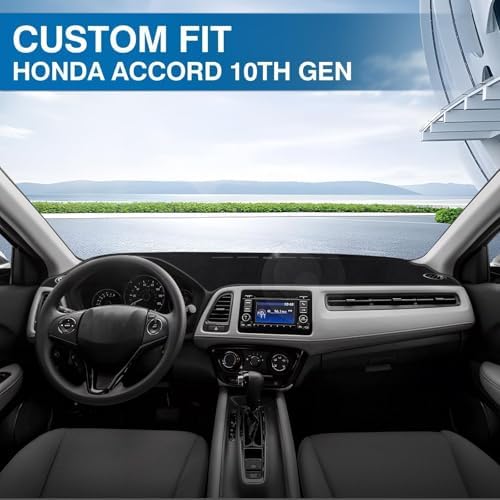 KUST Black Dash Cover for 2018-2022 Honda Accord/Accord Sport Dashboard Cover - Image 2