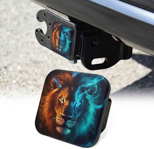 2 Inch Lion Face Trailer Hitch Cover Rubber Receiver Tube Plug Cap, Tow Hitch by Unknown
