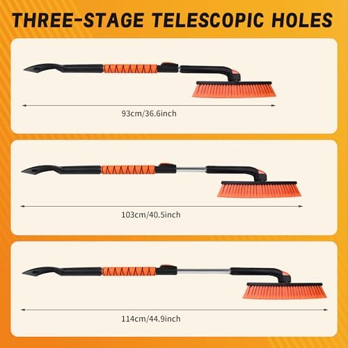 45" Extendable Snow Brush for Car Windshield, Military-Grade Sturdy Large Ice - Image 4