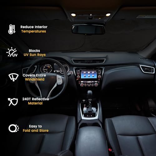 Windshield Sun Shade, Reflective Car Sunshade Blocks Heat, 57 x 31.5 in - Image 6