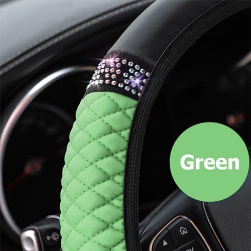 Osilly 15 Inch Rhinestone Leather Steering Wheel Cover - Image 4