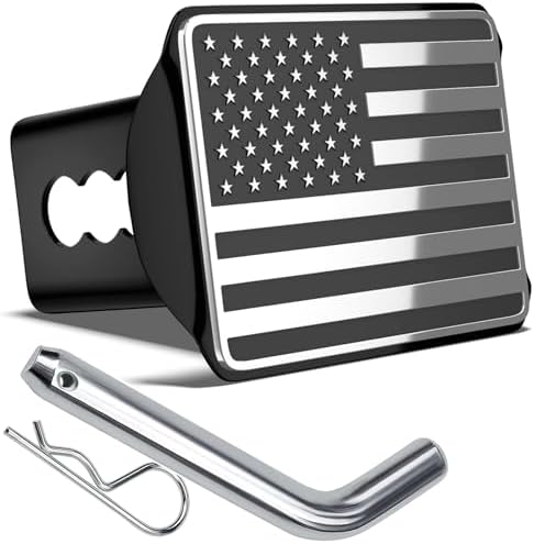 Heavy American Flag Metal Trailer Hitch Cover by OGYE