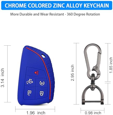 QBUC 2 Pcs Key Fob Cover for Chevy, 5 Buttons Silicone - Image 3