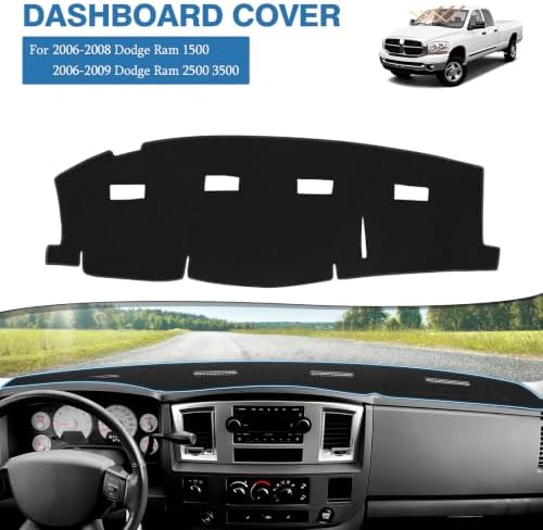FIILINES Dash Cover for 2006-2009 Dodge Ram 2500 3500/2006-2008 Dodge Ram 1500 - Image 2