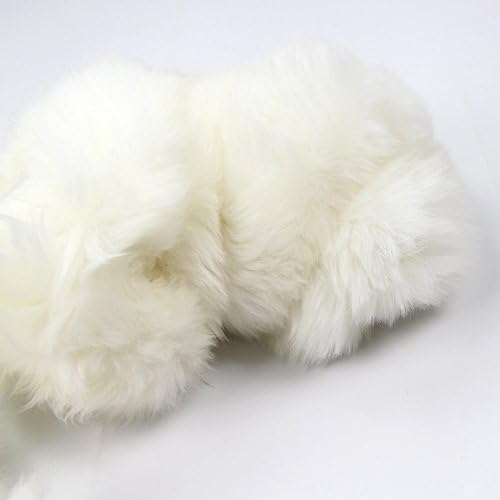 White Fluffy Sheepskin Car Steering Wheel Covers - Image 4