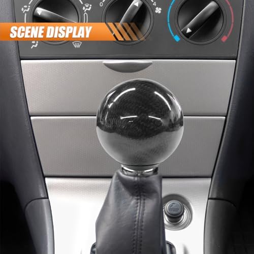 Carbon Fiber Shift Knob, Car Round Ball Gear Shifter Knobs - Image 5
