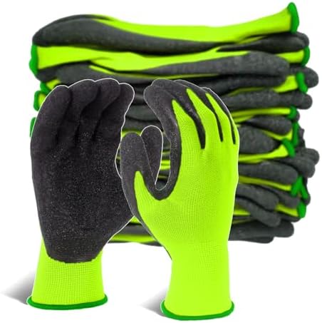 Evridwear Crinkle Latex Rubber Coated Safety Work Gloves by Evridwear
